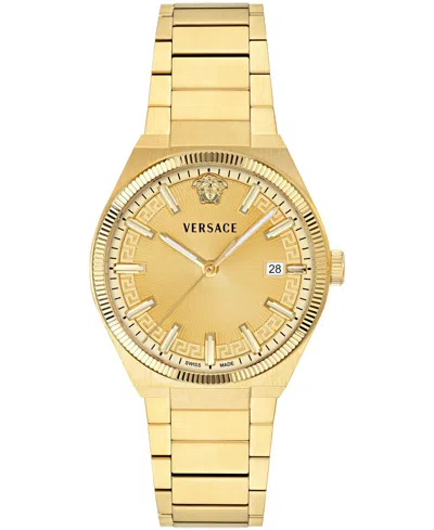 Versace Men's V-leo Ip Yellow Gold Stainless Steel Bracelet Watch 39mm