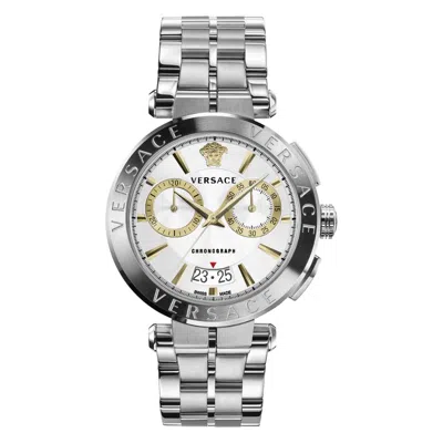 Pre-owned Versace Men Watch Chronograph Aion Ve1d00919 Stainless Steel