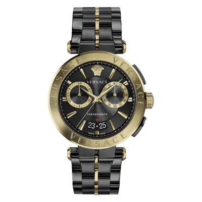 Pre-owned Versace Men Watch Chronograph Aion Ve1d01620 Stainless Steel