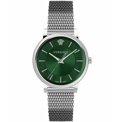 Pre-owned Versace Men Watch Stainless Steel V-circle Ve5a00620