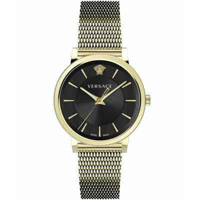 Pre-owned Versace Men Watch Stainless Steel V-circle Ve5a00920