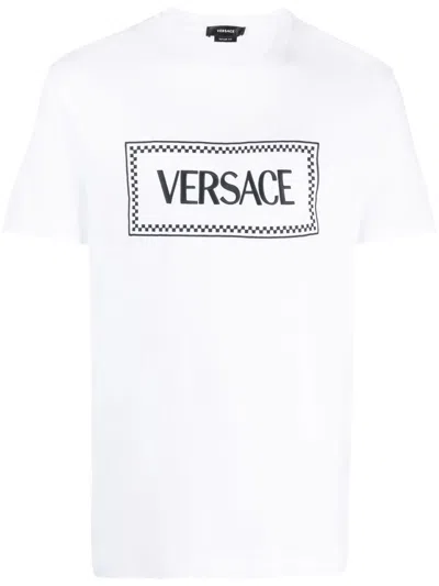 Versace Embroidered Logo T-shirt In White