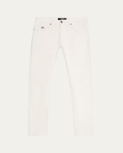VERSACE MEN'S WHITE DENIM STRAIGHT-LEG JEANS