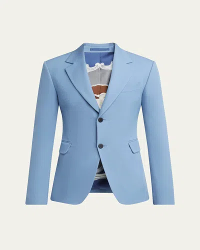 Versace Men's Wool Grain De Poudre Sport Coat In Blue