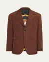 Versace Men's Wool Grain De Poudre Sport Coat In Brown