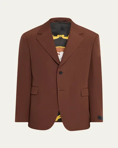 Versace Men's Wool Grain De Poudre Sport Coat In Brown