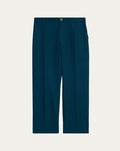 Versace Men's Wool Jogger Pants In Blue