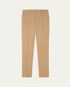 Versace Men's Wool Melange Slim Flat-front Trousers In Brown