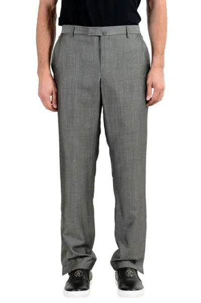 Pre-owned Versace Men's Wool Mohair Gray Dress Pants Us 36 It 52