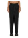 Versace Pantalone In Misto Lana Nera Uomo In Black
