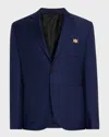 Versace Men's Wool Single-breasted Blazer In Multi