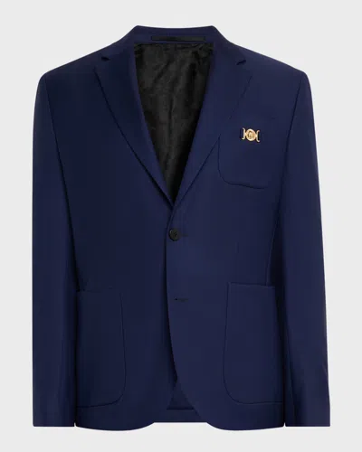 Versace Men's Wool Single-breasted Blazer In Multi