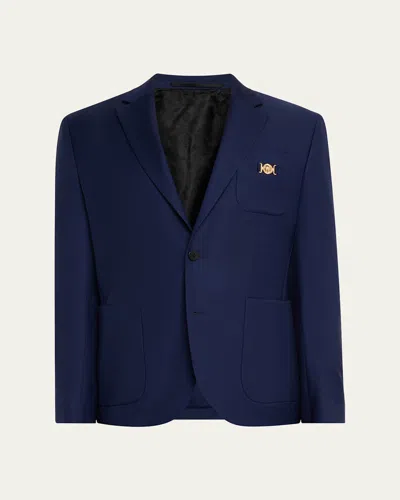 VERSACE MEN'S WOOL SINGLE-BREASTED BLAZER
