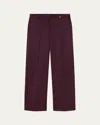 Versace Men's Wool Wide-leg Formal Pants In Multi