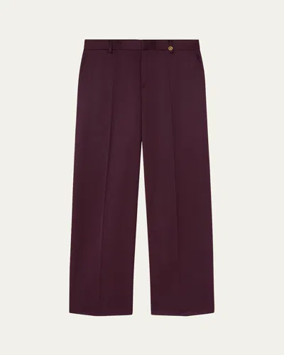 Versace Men's Wool Wide-leg Formal Pants In Multi