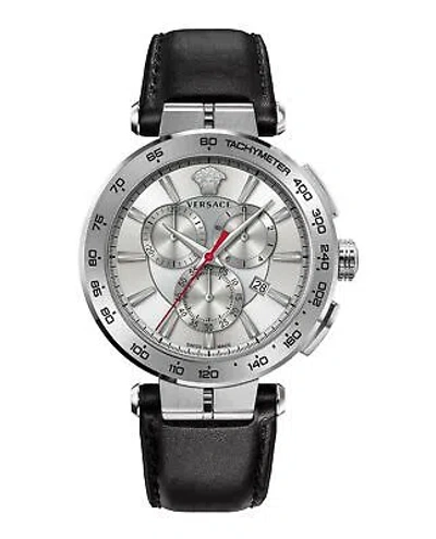 Pre-owned Versace Mens Aion Stainless Steel 45mm Strap Fashion Watch