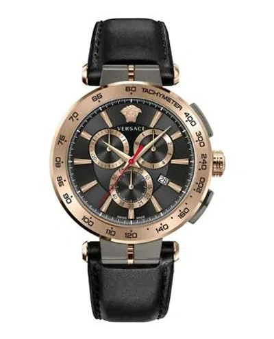 Pre-owned Versace Mens Aion Two Tone 45mm Strap Fashion Watch