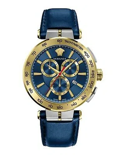 Pre-owned Versace Mens Aion Two Tone 45mm Strap Fashion Watch
