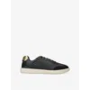 Versace Black Greca Court Faux-leather Sneakers In Black
