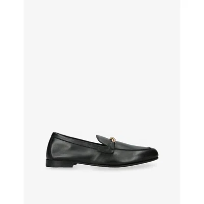 VERSACE MENS BLACK MEDUSA CHAIN LEATHER LOAFERS EUR 44 / 10 UK