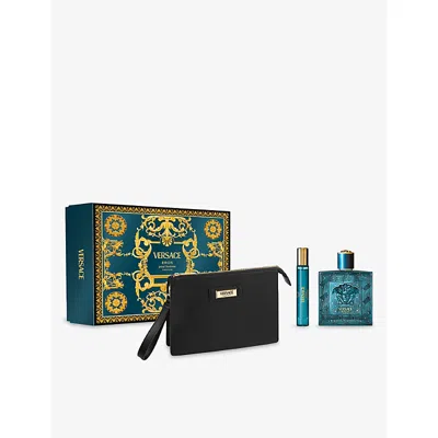 Versace Mens Eros Eau De Parfum Gift Set In Transparent
