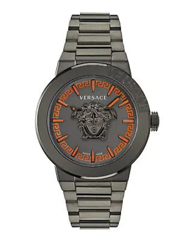 Pre-owned Versace Mens Medusa Infinite Grey 47mm Bracelet Fashion Watch