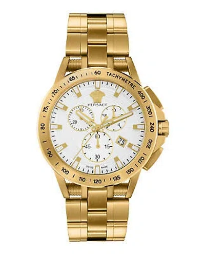 Pre-owned Versace Mens Sport Tech Ip Yellow Gold 45mm Bracelet Fashion Watch
