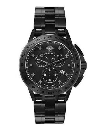 Pre-owned Versace Mens Sport Tech Two Tone 45mm Bracelet Fashion Watch