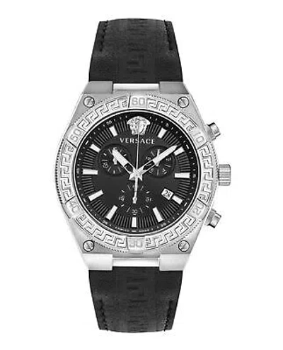 Pre-owned Versace Mens Stainless Steel 46mm Strap Fashion Watch