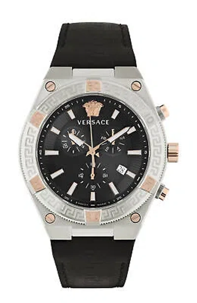 Pre-owned Versace Mens V-sporty Greca Stainless Steel 46mm Strap Fashion Watch