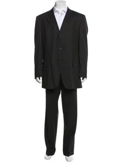 Pre-owned Versace Mens Wool Two-piece Suit In Gray