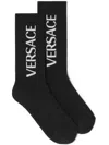 Versace Mercury-logo Socks In Black