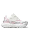 Versace White Fabric Chunky Sneakers In Multi
