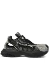 Versace Black Fabric Chunky Sneakers In Black
