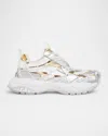 Versace Mercury M_vs_03 Metallic Sneakers In White-silver-gold