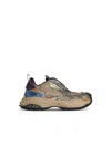 Versace Beige Fabric Sneakers In Multi