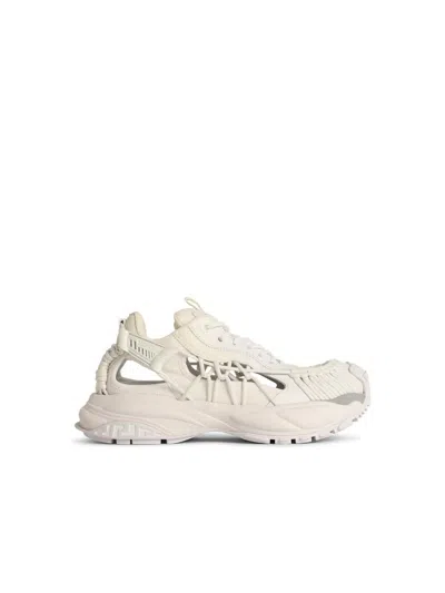 Versace 'mercury' White Leather Blend Sneakers