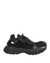 Versace Black Leather Athletic Sneakers In Black
