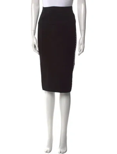 Pre-owned Versace Mesh Accents Knee-length Skirt In Black