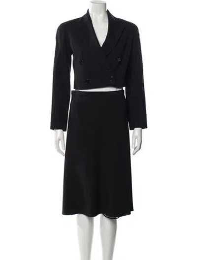 Pre-owned Versace Mesh Accents Skirt Suit In Black