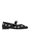 Versace 20mm Net & Crystals Ballerina Flats