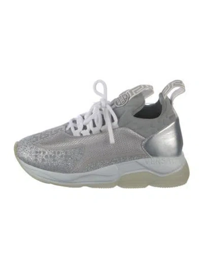 Pre-owned Versace Mesh Glitter Accents Athletic Sneakers