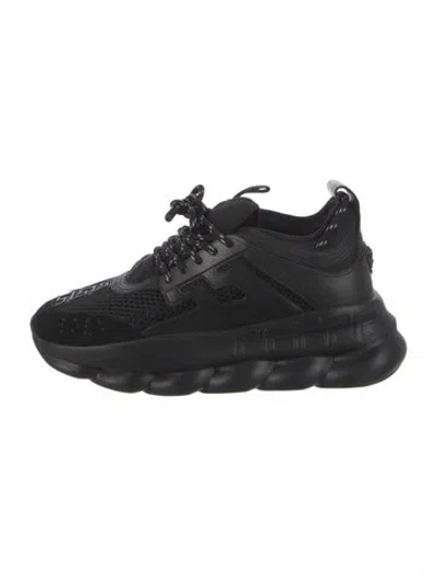 Pre-owned Versace Mesh Mesh Accents Sneakers In Black