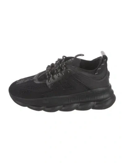Pre-owned Versace Mesh Sneakers In Black