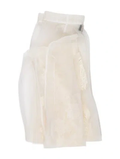 Pre-owned Versace Mesh Stockings In Neutrals/white