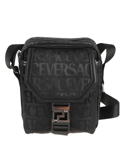 Versace Messenger Shoulder Bag In Black