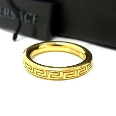 Pre-owned Versace Metal Band Ring () In Gold