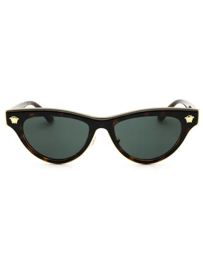 Versace Metal Cat Eye Women's Sunglasses In Green