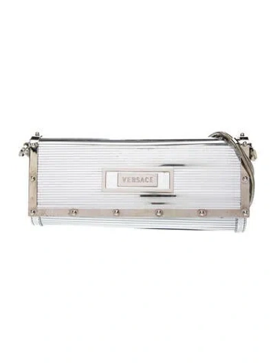 Pre-owned Versace Metal Clutch In Silver
