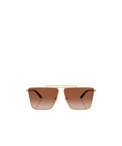 Versace Metal Frame Sunglasses In Brown